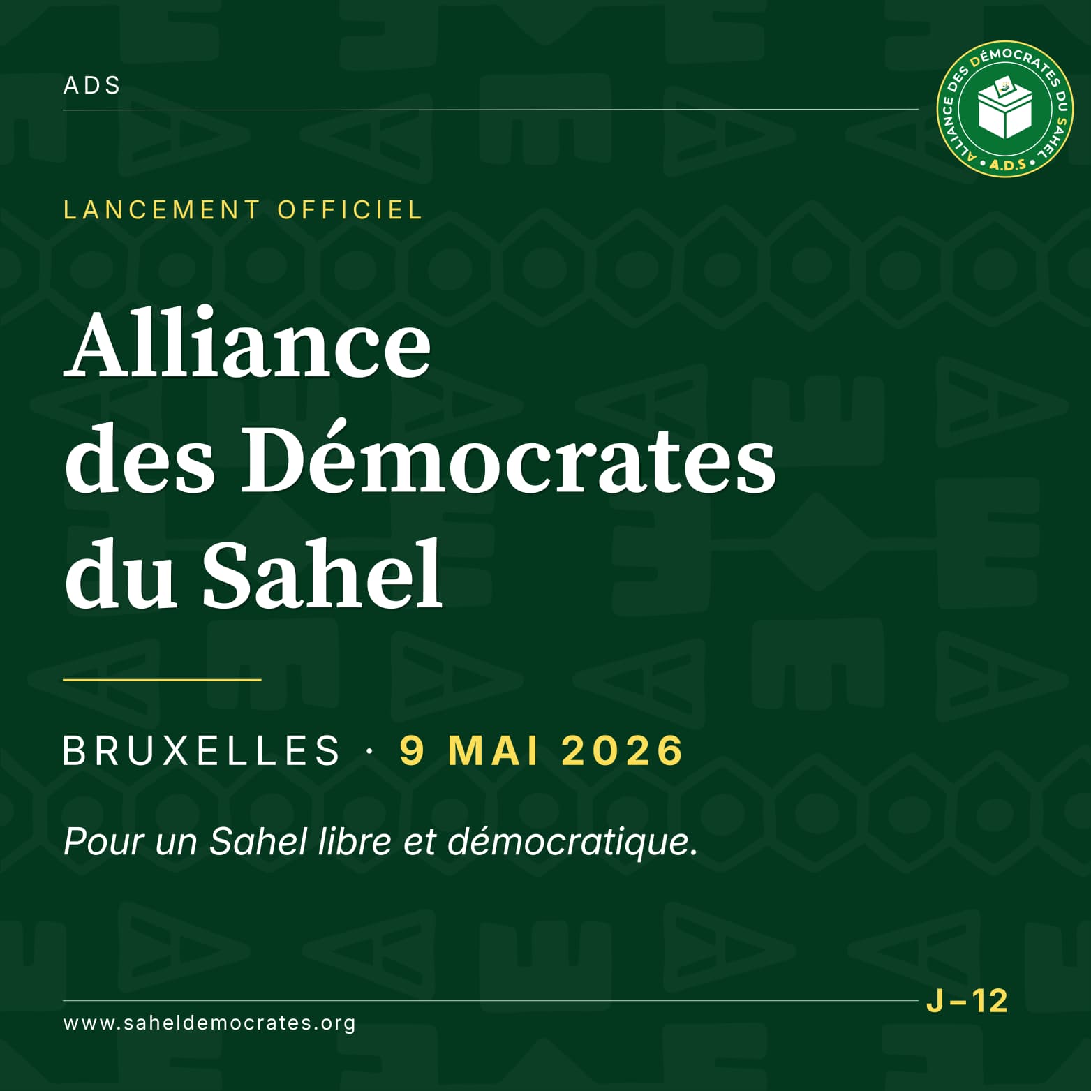 Lancement officiel de l'Alliance des Démocrates du Sahel - ADS